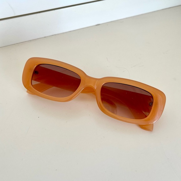 90s y2k orange retro rectangle sunglasses - Picture 1 of 2